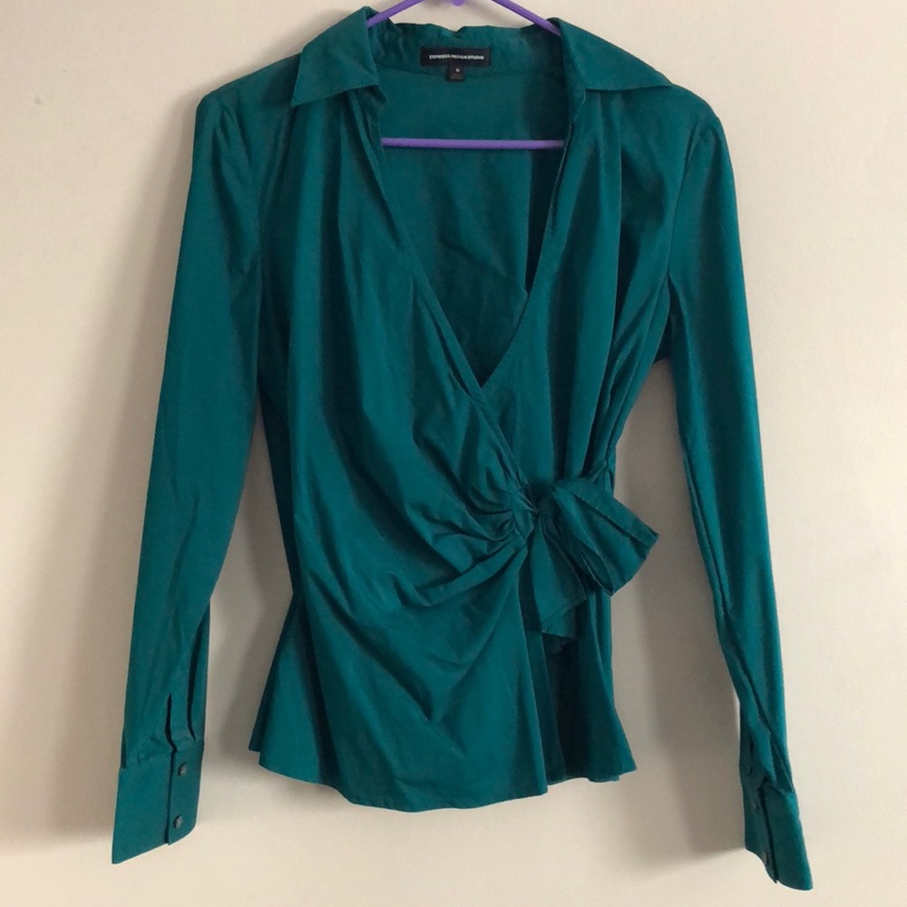 Express Wrap Long Sleeve Blouse